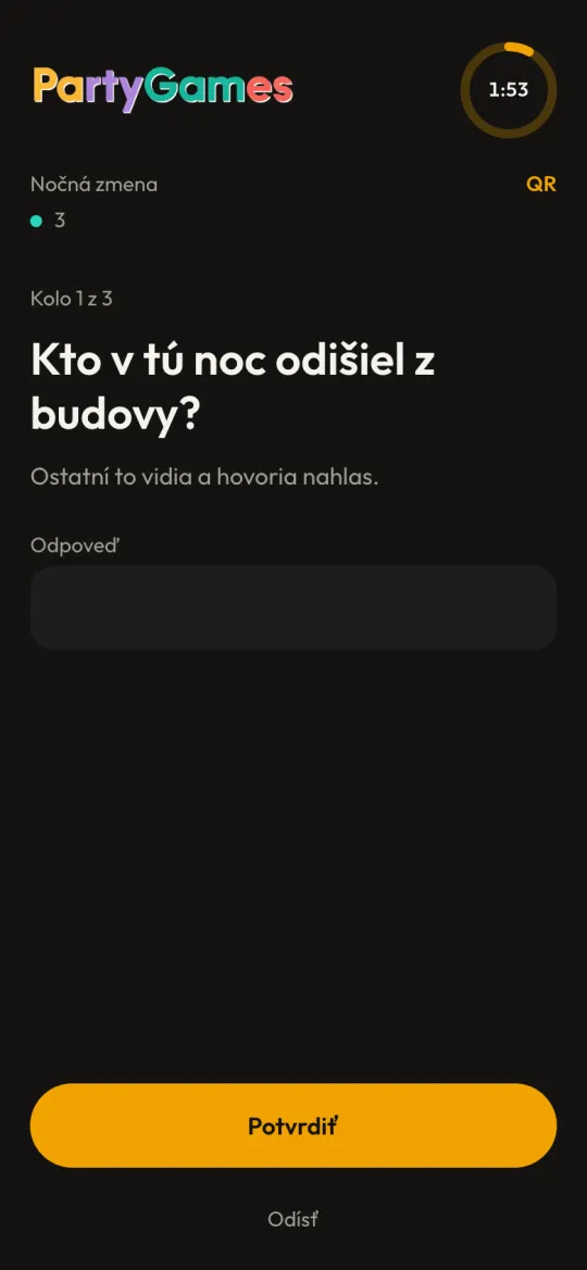 Písanie odpovede na otázku kola